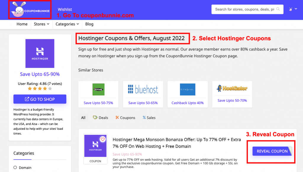 how to use coupon for hostinger